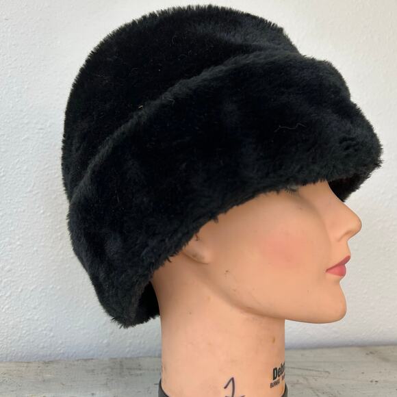 Vintage faux fur trappers hat United Hatters Cap warm winter Union Made USA S - Picture 12 of 14